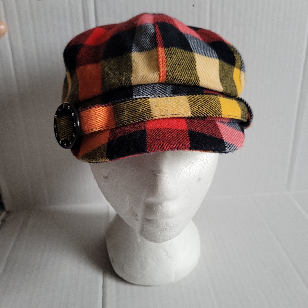 D & Y Multi Colored Plaid Fashion Hat Style# WCABR0838
